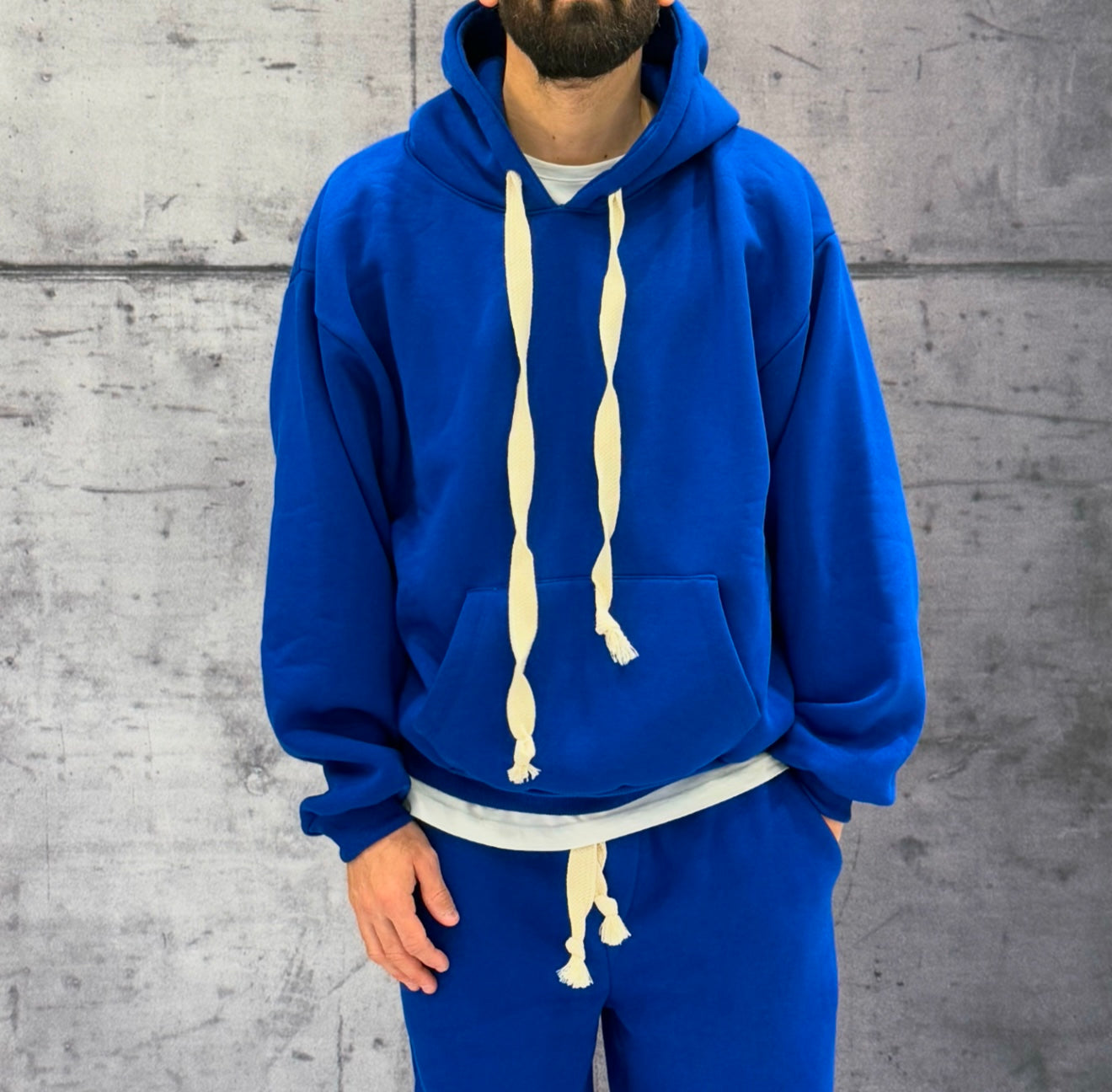 COMPLETO FELPA + PANTALONE TUTA - HAMEN - ART. TOMA - COL. BLU ROYAL