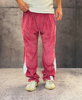PANTALONE TUTA OVER IN CINIGLIA - MAKE MONEY NOT FRIENDS - *ART. MU210003 - COL. FUCSIA / BIANCO