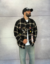 CAMICIA A QUADRI CON SPILLE + ROTTURE - BERNA - ART. 25227930 - COL. NERO