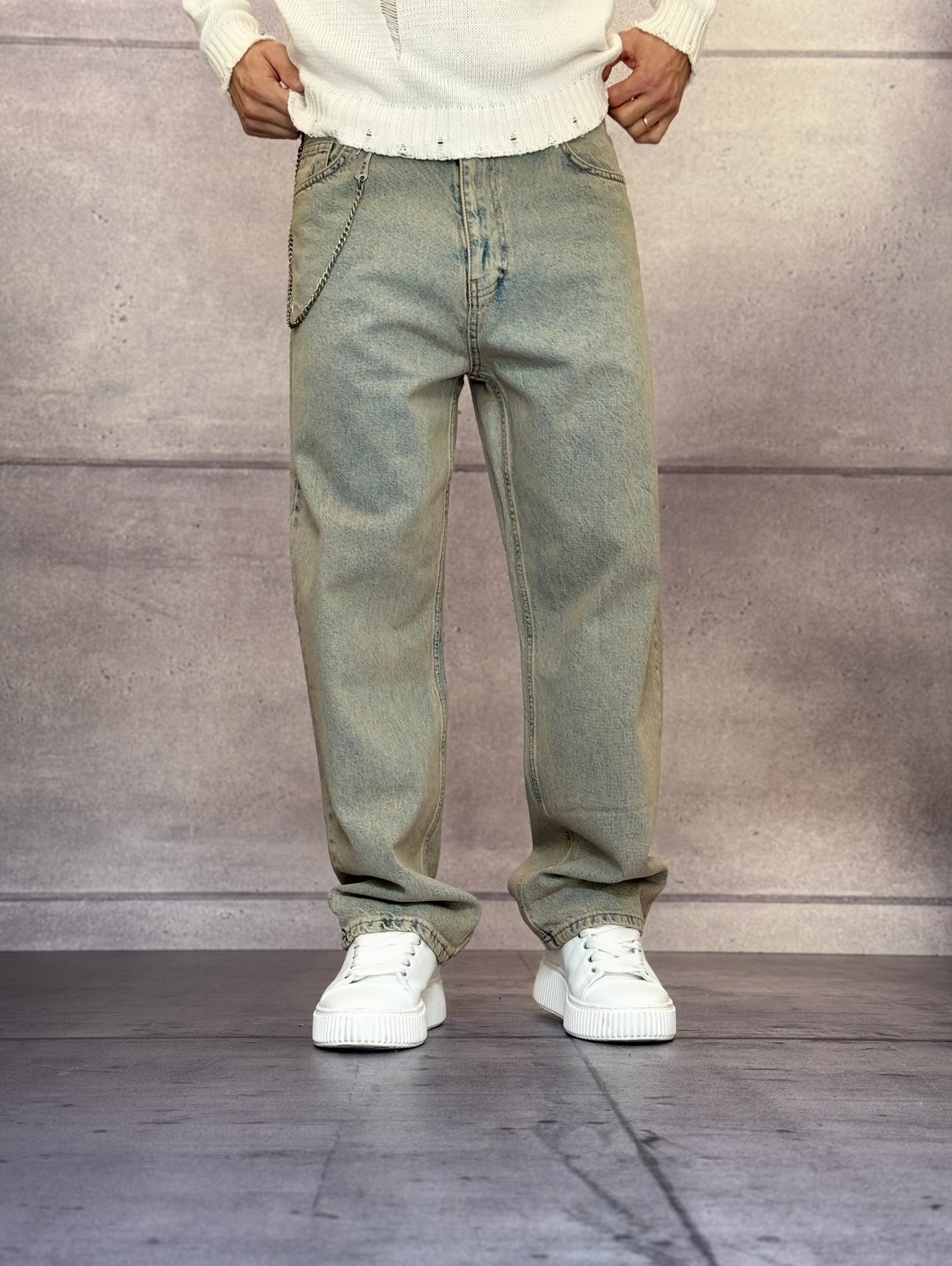JEANS BAGGY YELLOW TINT - VAMOS - ART. V100 - 02
