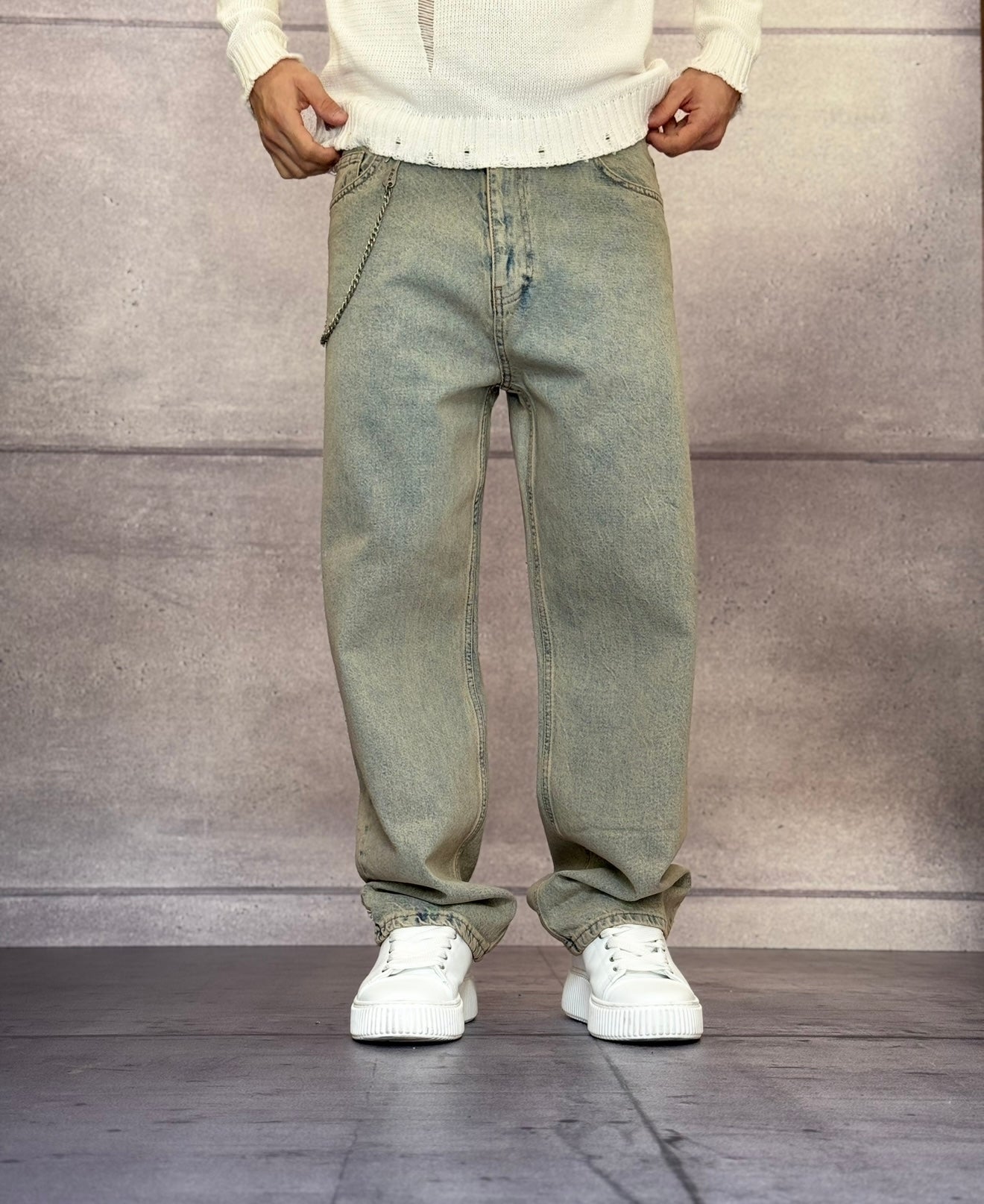 JEANS BAGGY YELLOW TINT - VAMOS - ART. V100 - 02