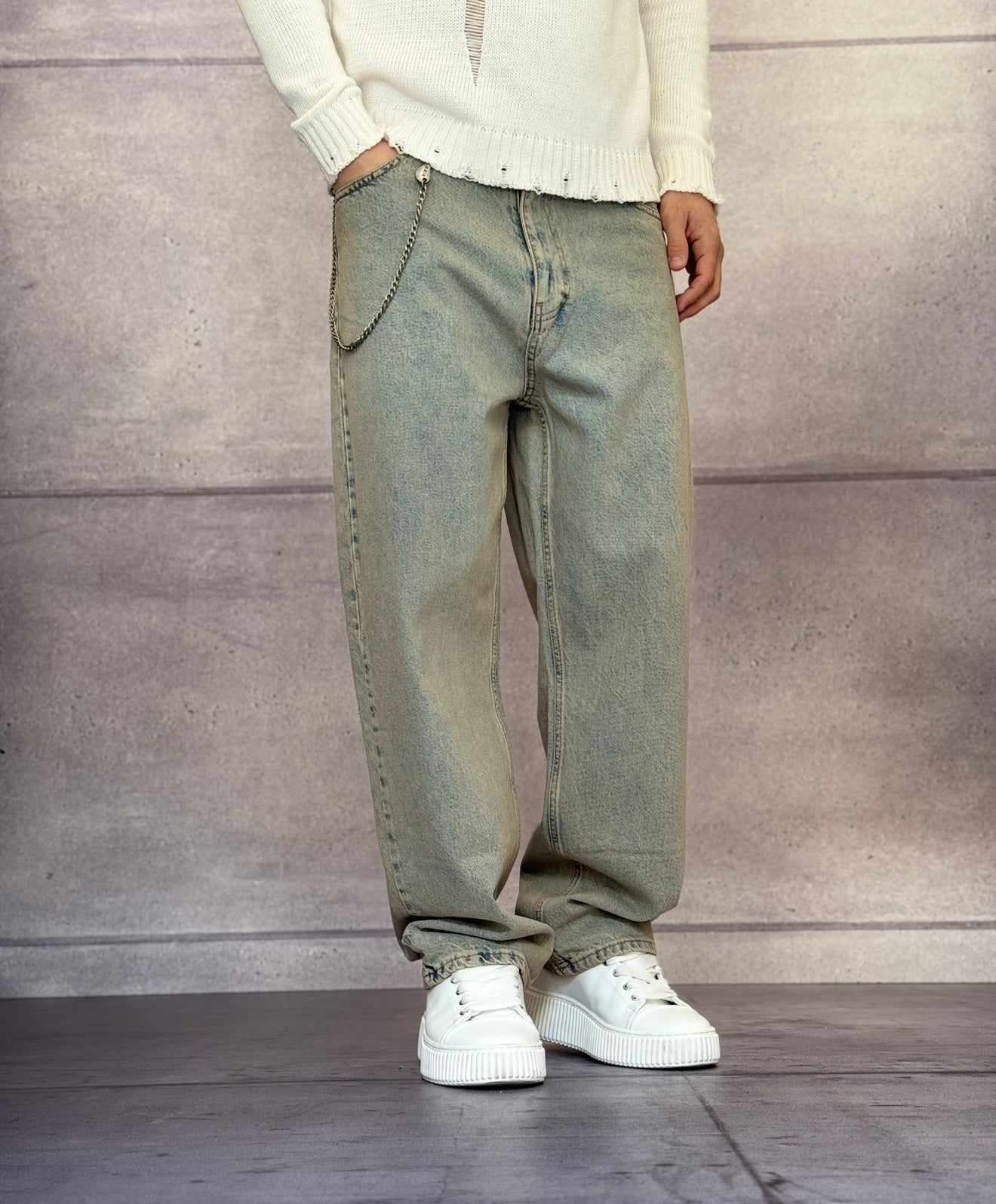 JEANS BAGGY YELLOW TINT - VAMOS - ART. V100 - 02