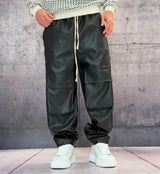 PANTALACCIO TASCONE CARGO EFFETTO PELLE - ART. MORATA 1 - HAMEN - COL. NERO