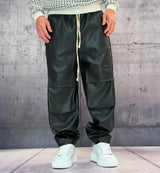 PANTALACCIO TASCONE CARGO EFFETTO PELLE - ART. MORATA 1 - HAMEN - COL. NERO