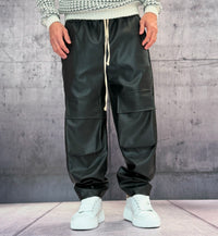 PANTALACCIO TASCONE CARGO EFFETTO PELLE - ART. MORATA 1 - HAMEN - COL. NERO