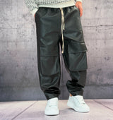 PANTALACCIO TASCONE CARGO EFFETTO PELLE - ART. MORATA 1 - HAMEN - COL. NERO