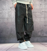 PANTALACCIO TASCONE CARGO EFFETTO PELLE - ART. MORATA 1 - HAMEN - COL. NERO
