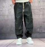 PANTALACCIO TASCONE CARGO EFFETTO PELLE - ART. MORATA 1 - HAMEN - COL. NERO