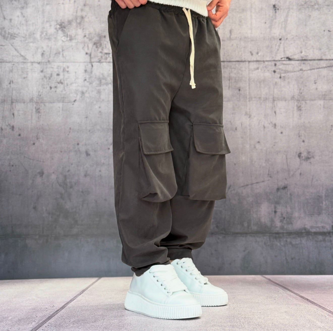 PANTALACCIO TASCONE CARGO EFFETTO SCAMOSCIATO - ART. MORATA 3 - HAMEN - COL. NERO