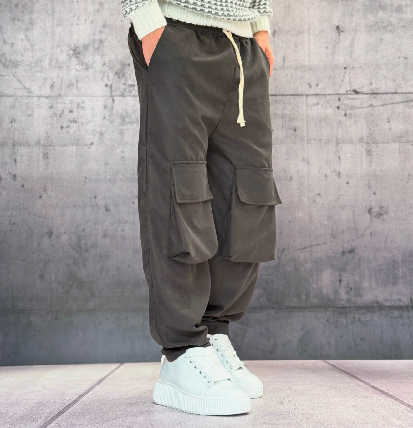 PANTALACCIO TASCONE CARGO EFFETTO SCAMOSCIATO - ART. MORATA 3 - HAMEN - COL. NERO