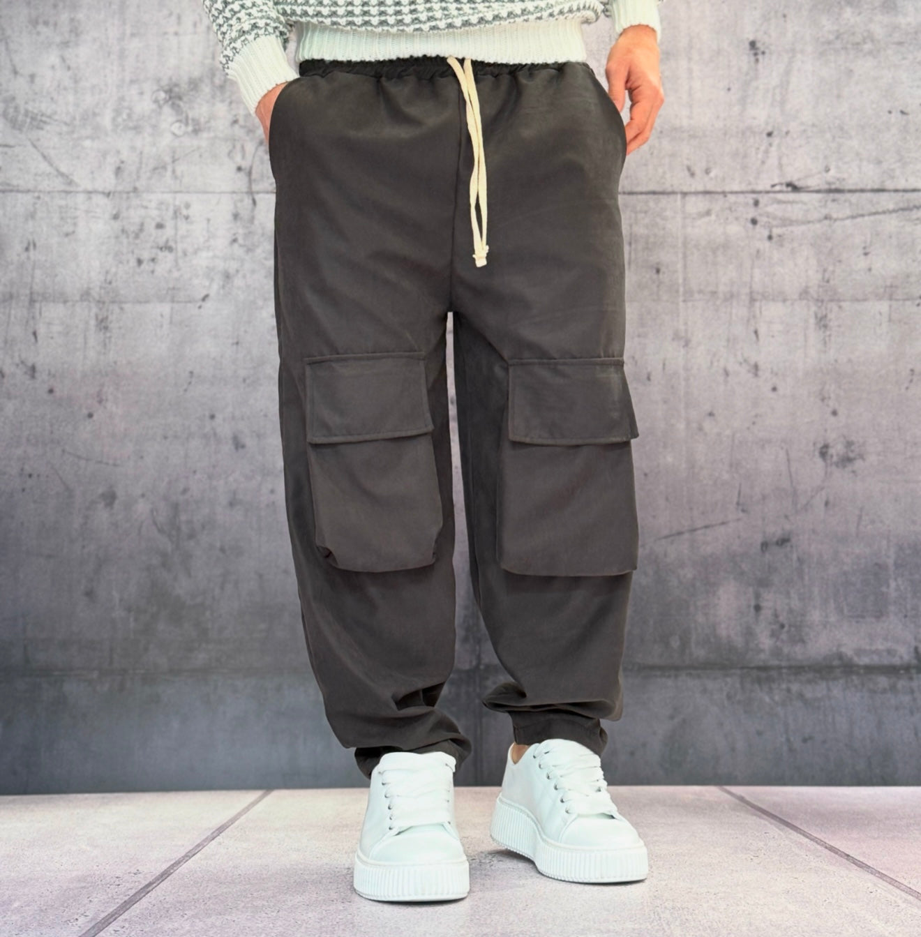 PANTALACCIO TASCONE CARGO EFFETTO SCAMOSCIATO - ART. MORATA 3 - HAMEN - COL. NERO