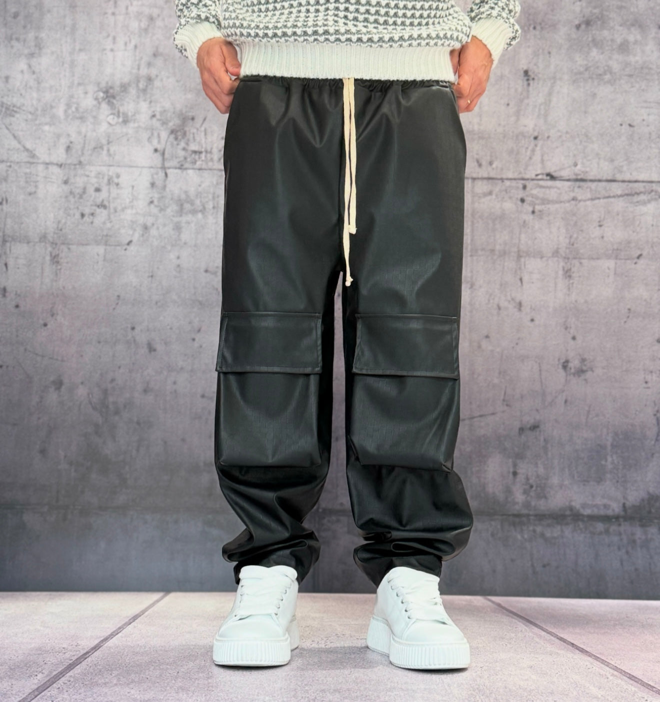 PANTALACCIO TASCONE CARGO EFFETTO MARTELLATO - ART. MORATA 2 - HAMEN - COL. NERO
