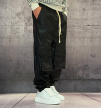 PANTALACCIO TASCONE CARGO EFFETTO MARTELLATO - ART. MORATA 2 - HAMEN - COL. NERO
