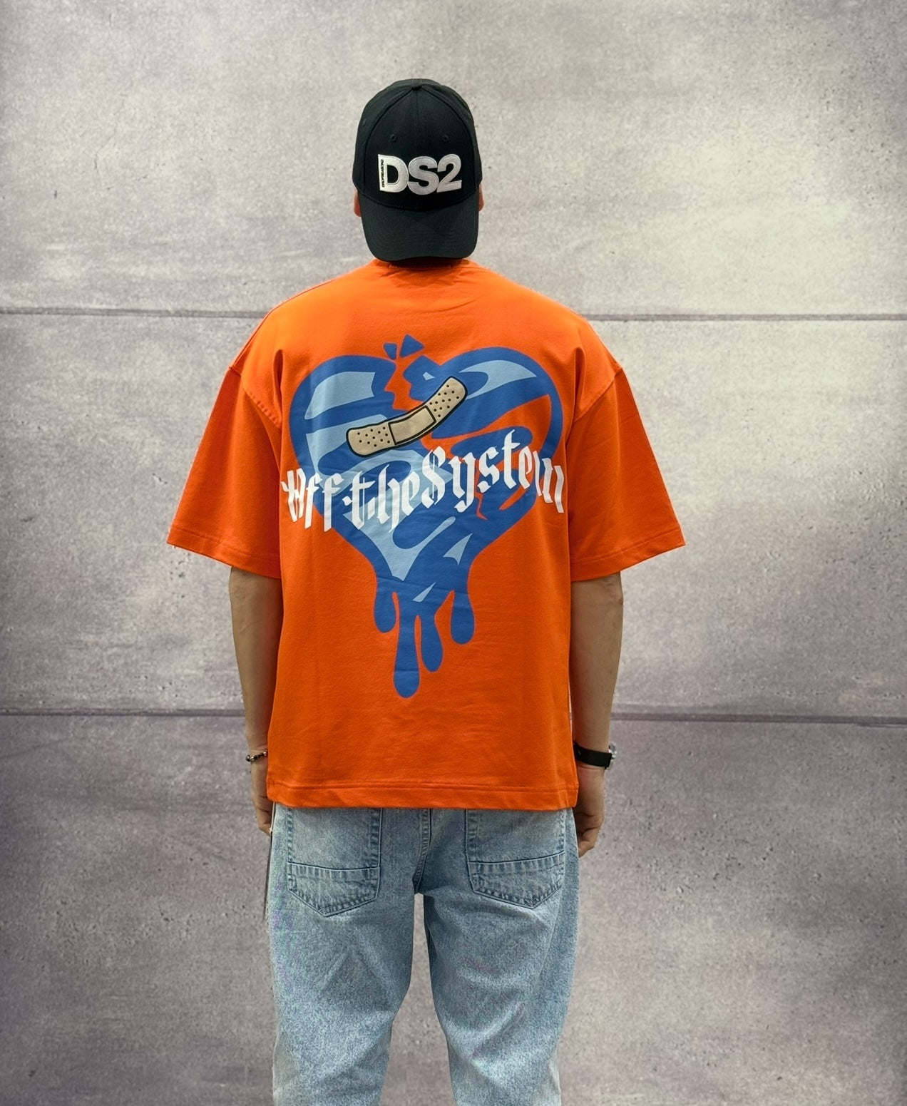 T-SHIRT OVERSIZE OFF THE SYSTEM BROKEN HEART - PLUS EIGHTEEN - ART. KS -6606