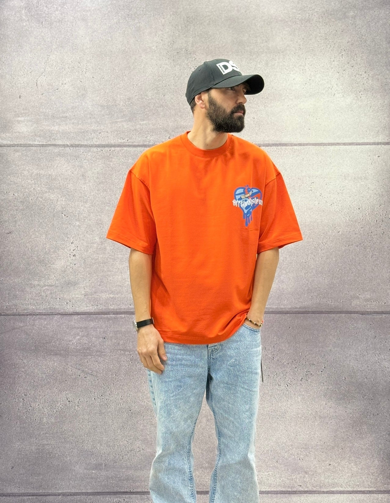 T-SHIRT OVERSIZE OFF THE SYSTEM BROKEN HEART - PLUS EIGHTEEN - ART. KS -6606