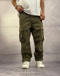 PANTALONE CARGO CON SPILLE - BERNA - ART. 2523036 - VERDE