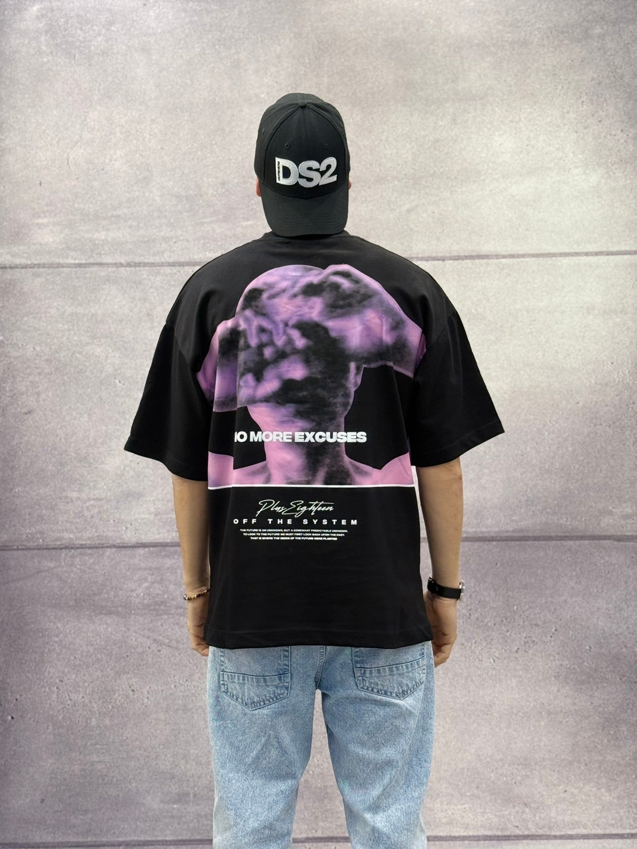 T-SHIRT OVERSIZE OFF THE SYSTEM NO MORE EXCUSES - PLUS EIGHTEEN - ART. OV-4254
