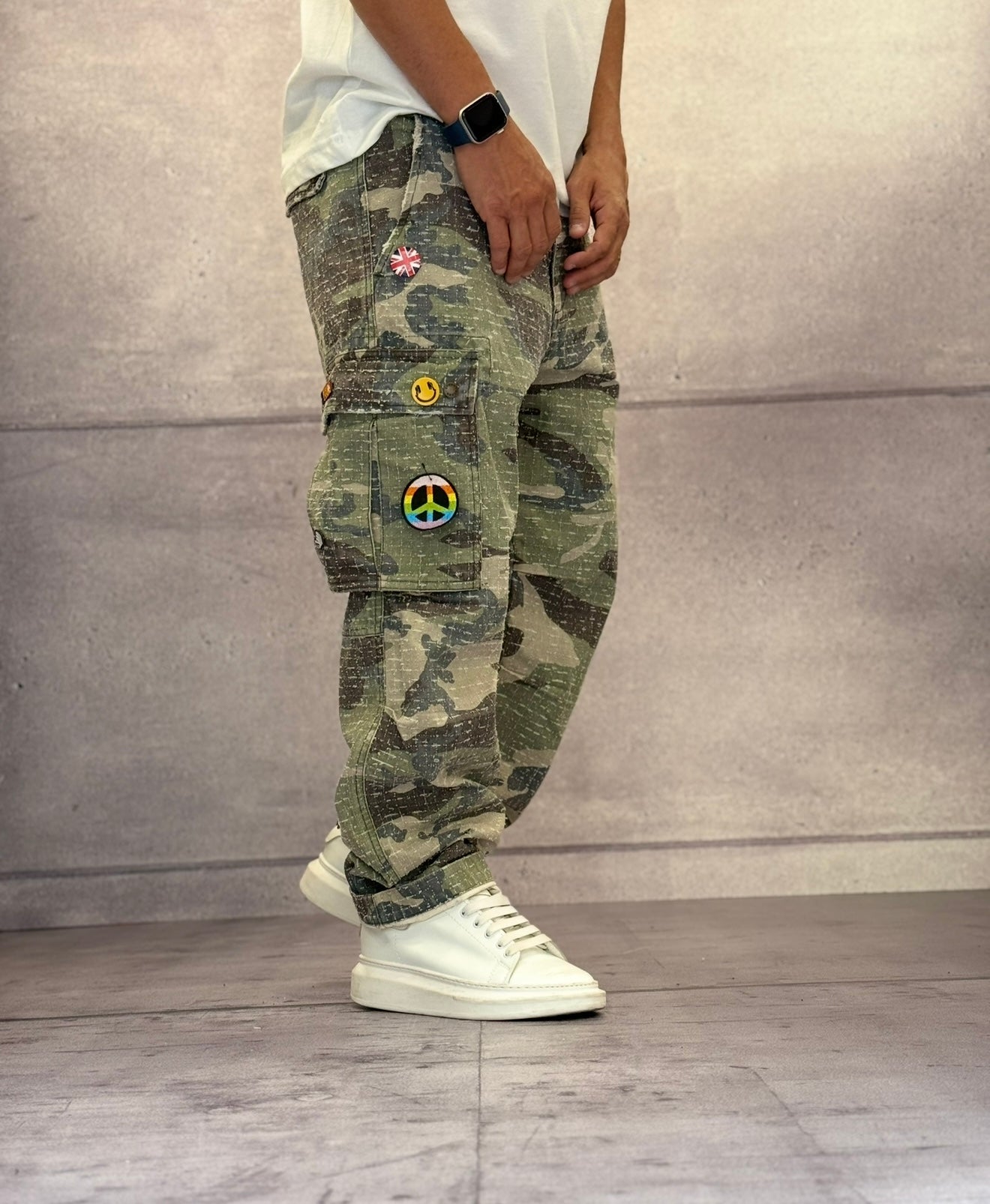 PANTALONE CARGO CON SPILLE - BERNA - ART. 25230130 - CAMOUFLAGE