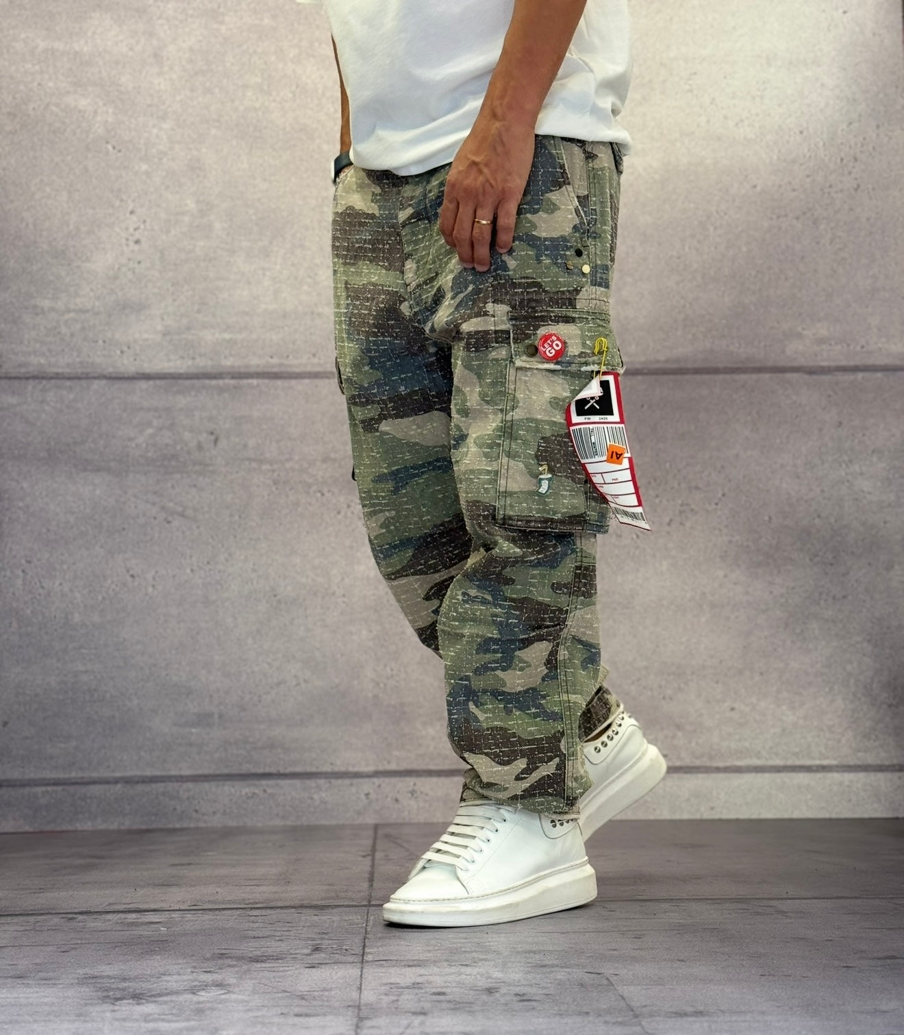 PANTALONE CARGO CON SPILLE - BERNA - ART. 25230130 - CAMOUFLAGE