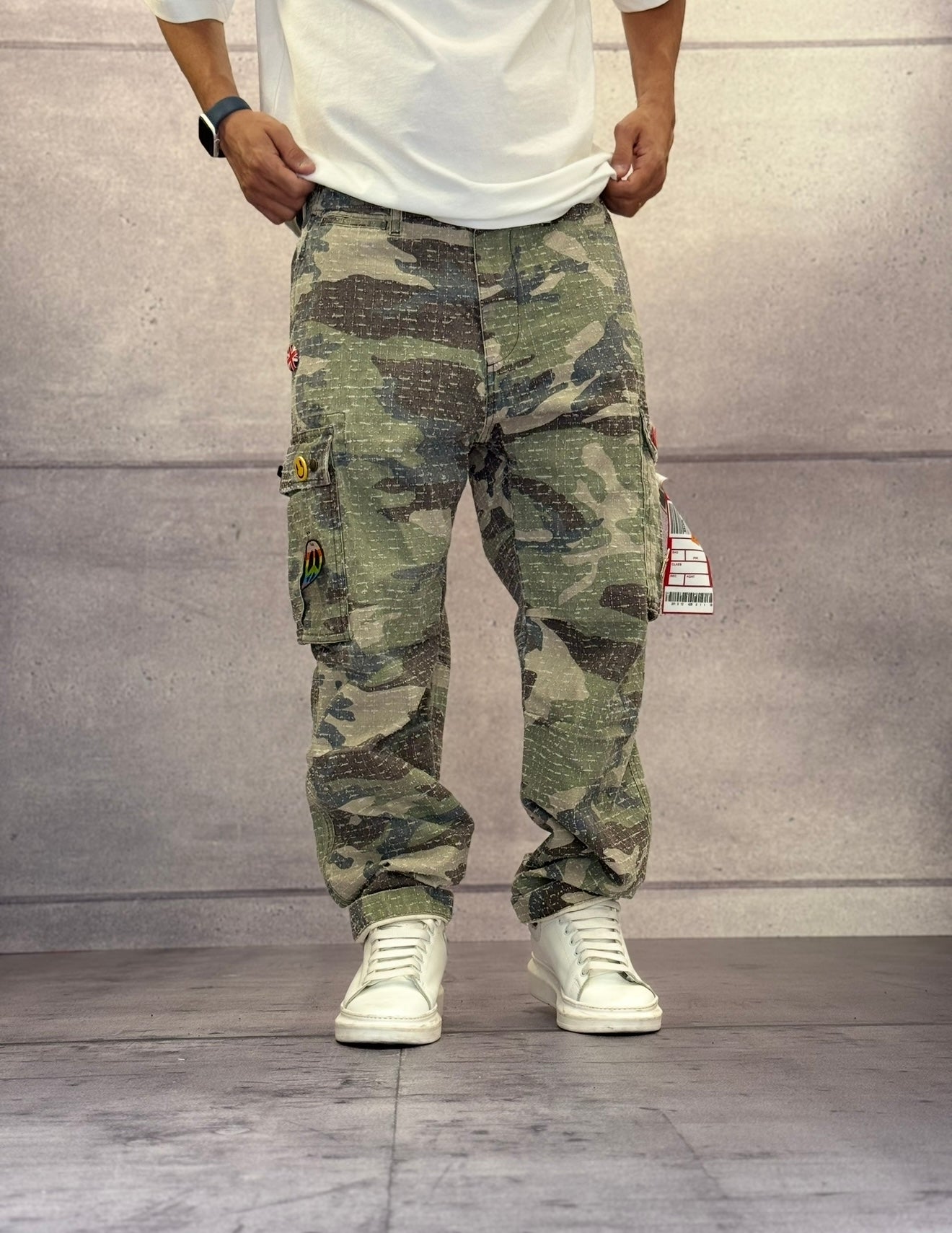 PANTALONE CARGO CON SPILLE - BERNA - ART. 25230130 - CAMOUFLAGE