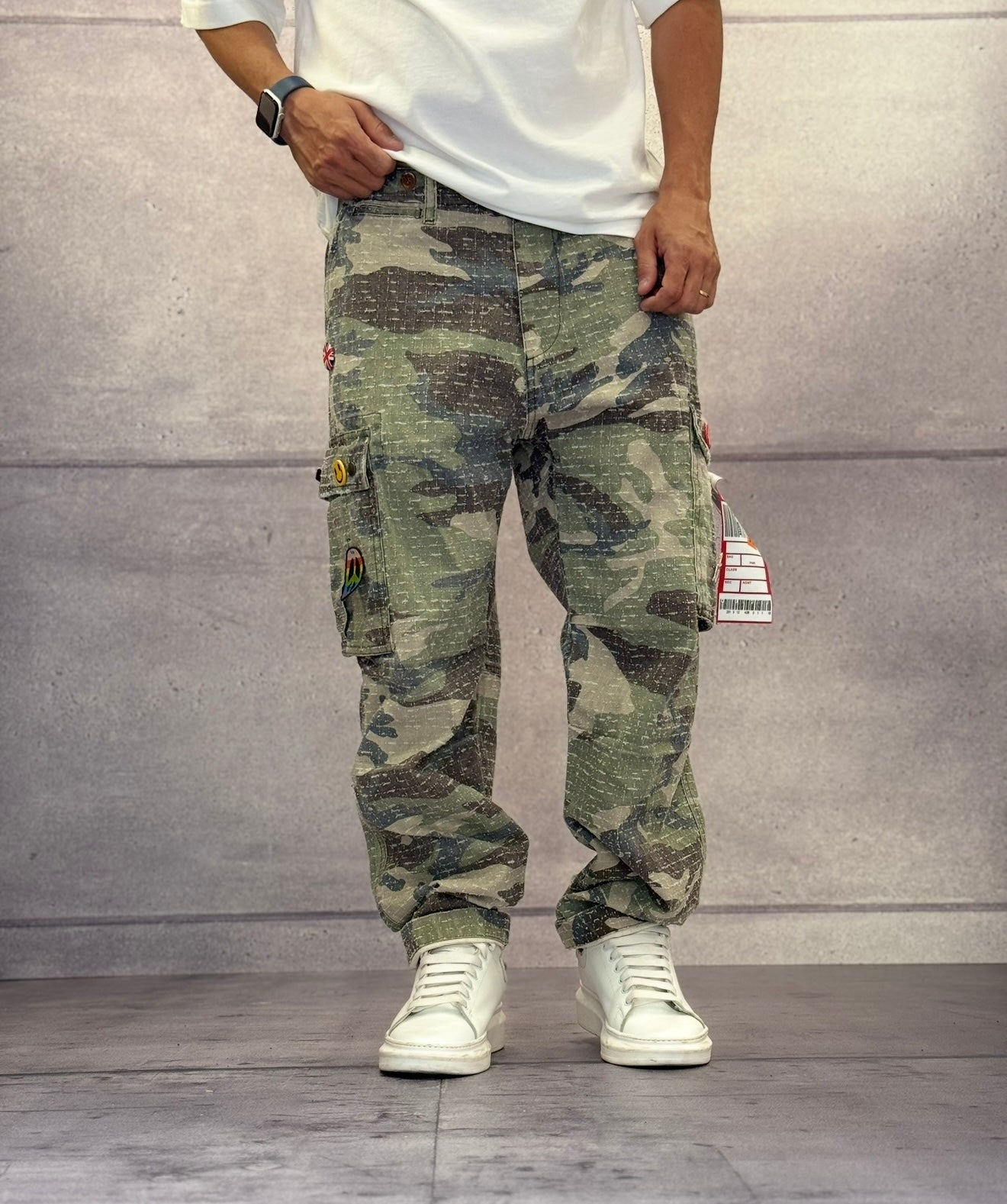 PANTALONE CARGO CON SPILLE - BERNA - ART. 25230130 - CAMOUFLAGE