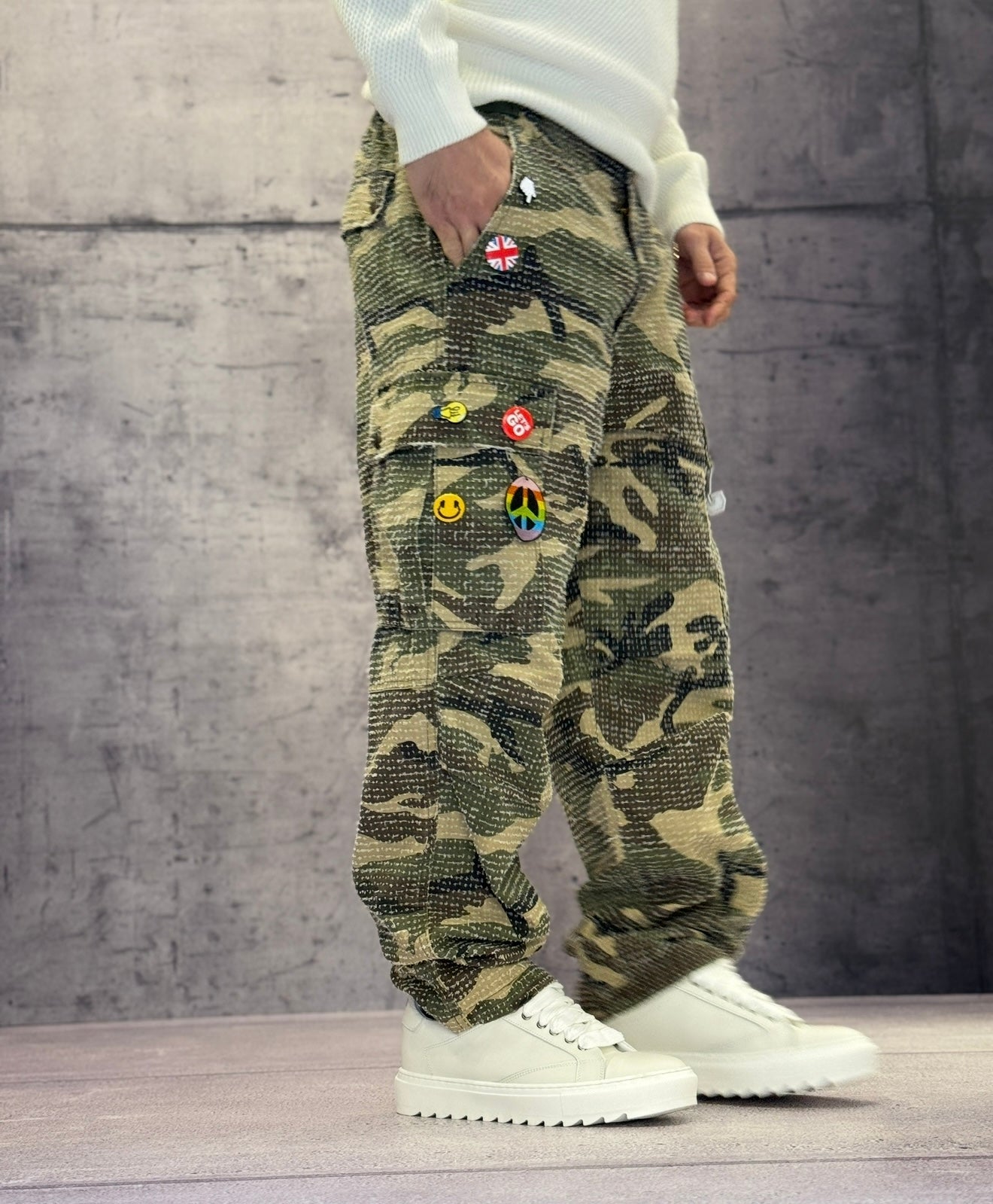 PANTALONE CARGO CON SPILLE - BERNA - ART. 25230130 - CAMOUFLAGE