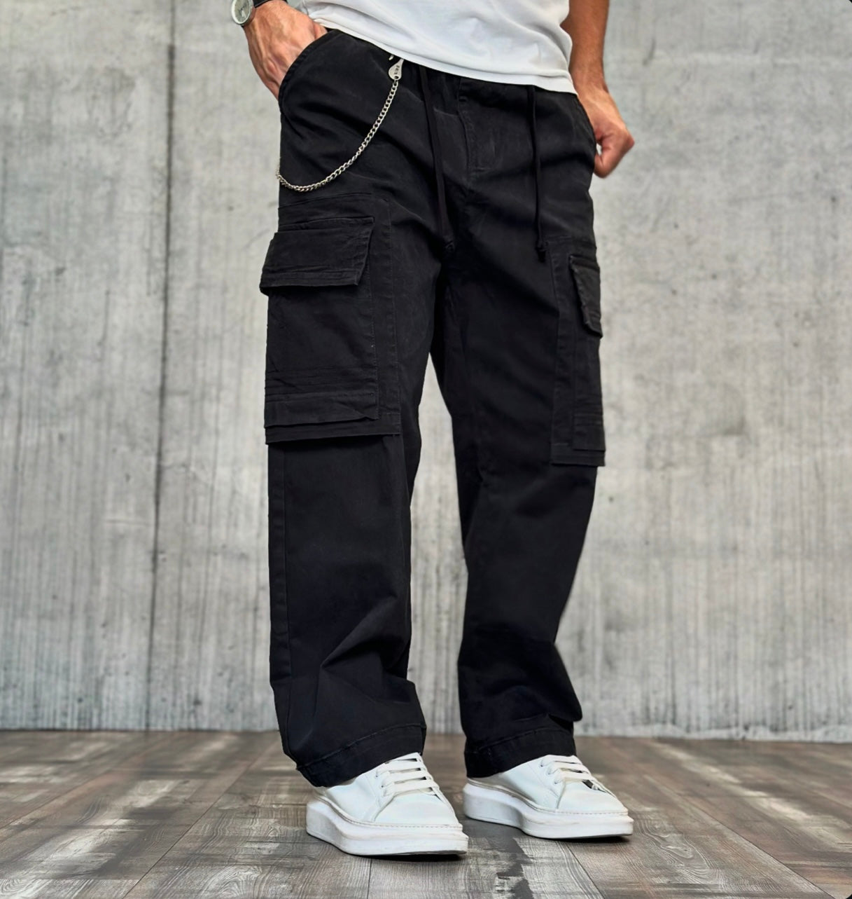 PANTALACCIO CON COULISSE CARGO TASCONE - BERNA - ART. 2460331 - COL. NERO