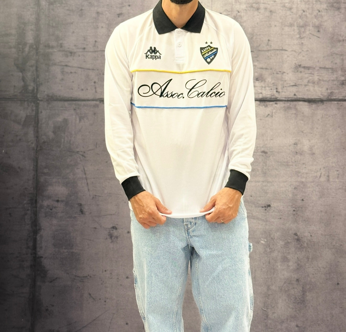 POLO MANICA LUNGA AUTHENTIC OLAFURE - KAPPA - ART. 321Y3QW - COL . White - Black (R12)