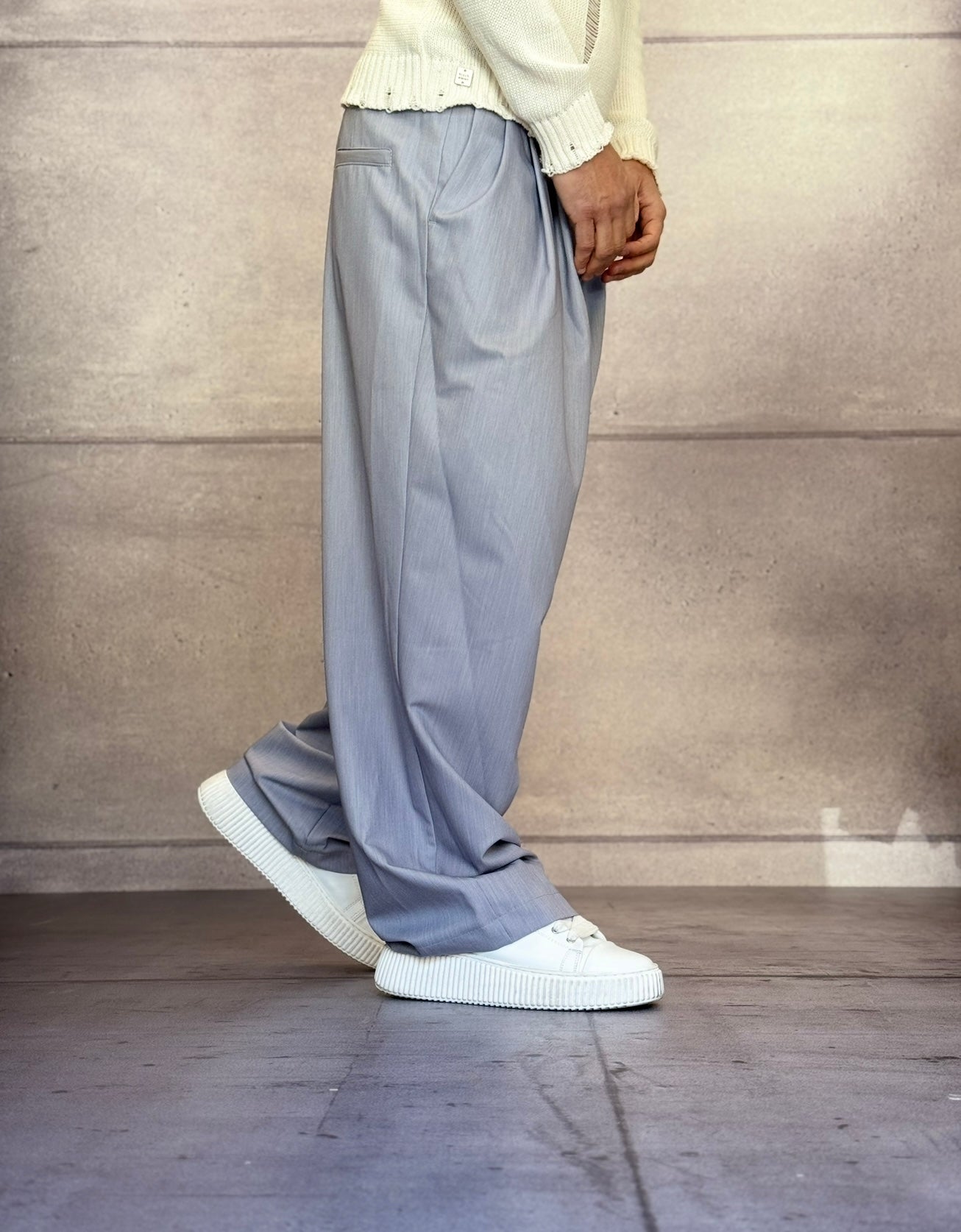 PANTALONE BAGGY AMPI CON PINCE - IMPERIAL - ART. PE5NJCS - GRIGIO CHIARO