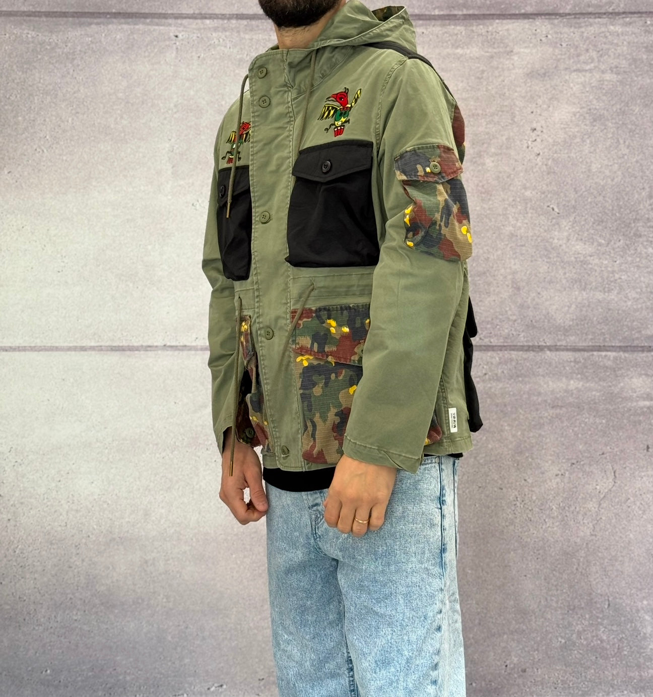 GIACCA CON CAPPUCCIO + PATCH - BERNA - ART. 25124330 - COL. VERDE MILITARE