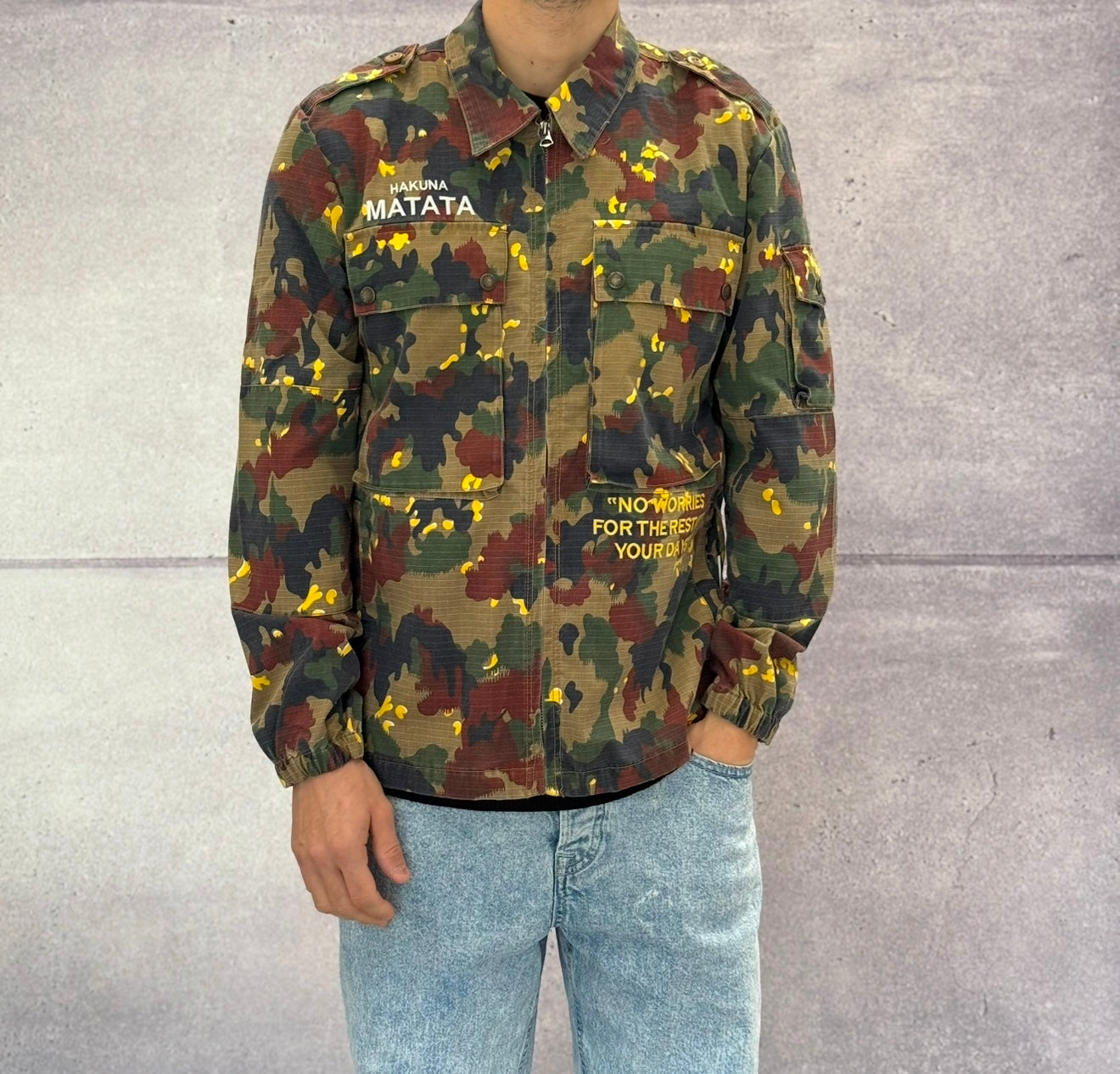 GIACCA RICAMO HAKUNA MATATA - BERNA - ART. 25122730 - COL. CAMOU