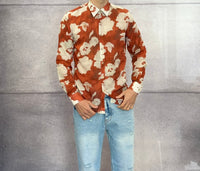 CAMICIA CON COLLETTO FANTASIA FLOREALE - IMPERIAL - ART. C8726004 - COL. BRICK