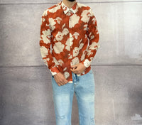 CAMICIA CON COLLETTO FANTASIA FLOREALE - IMPERIAL - ART. C8726004 - COL. BRICK