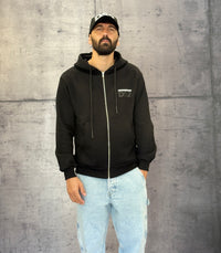 FELPA CON CAPPUCCIO + ZIP STAMPA ORSO - DS2 - ART. FW25277 - COL. NERO