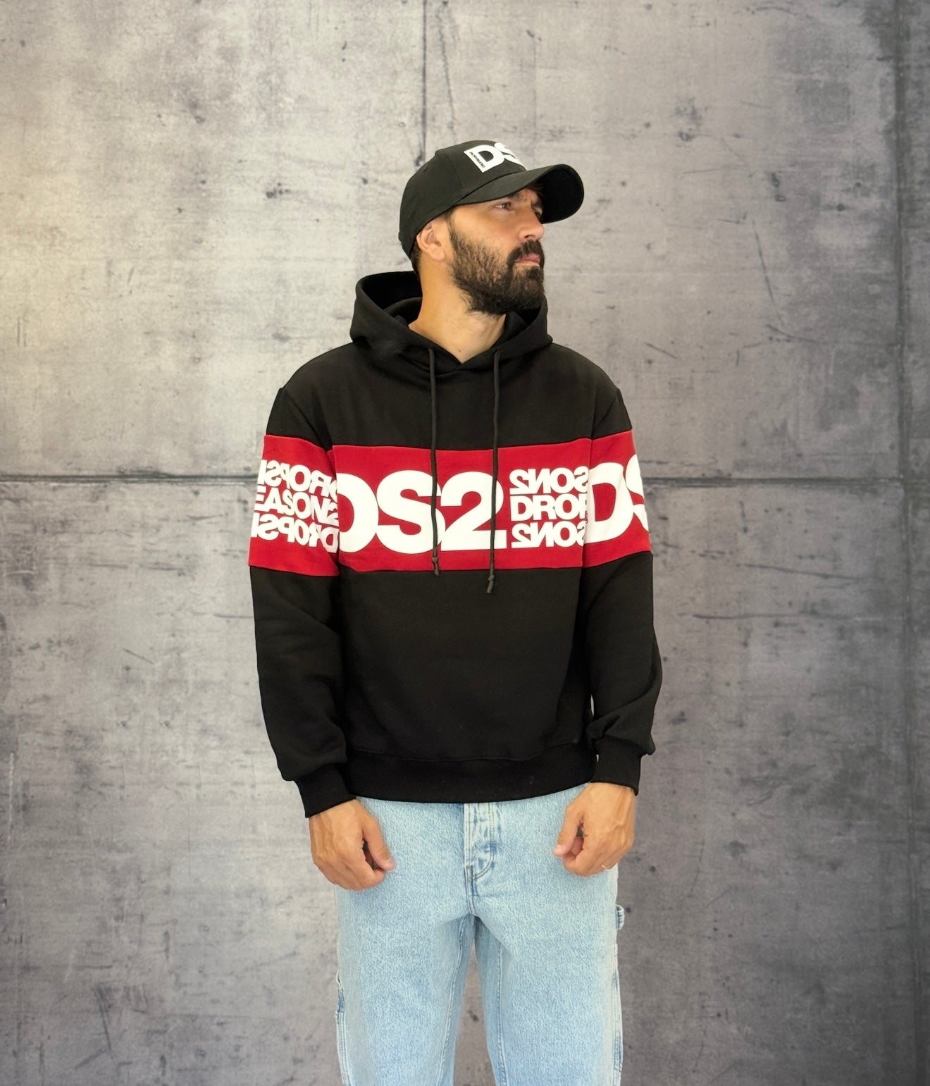 FELPA CON CAPPUCCIO - DS2 - ART. FW25219 - COL. NERO