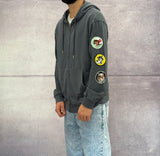 FELPA FULL ZIP PATCH CON CAPPUCIO - BERNA -  ART. 251239