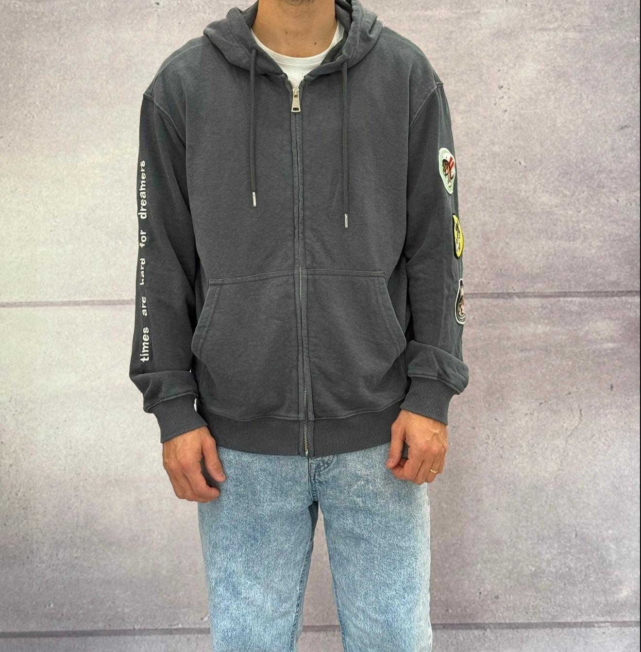 FELPA FULL ZIP PATCH CON CAPPUCIO - BERNA -  ART. 251239