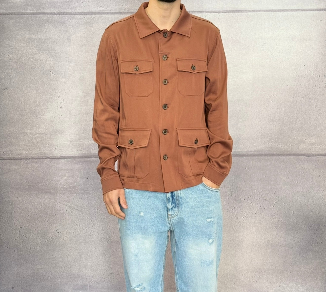 CAMICIA CON TASCHE E COLLETTO CLASSICO - IMPERIAL - ART. C5441C4957