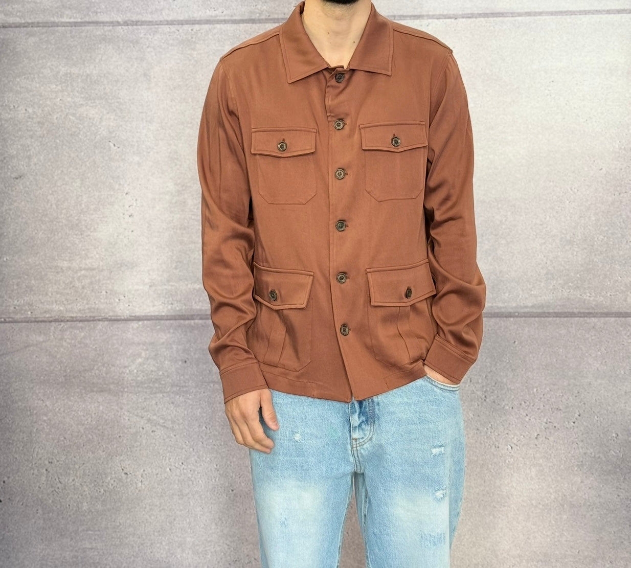 CAMICIA CON TASCHE E COLLETTO CLASSICO - IMPERIAL - ART. C5441C4957