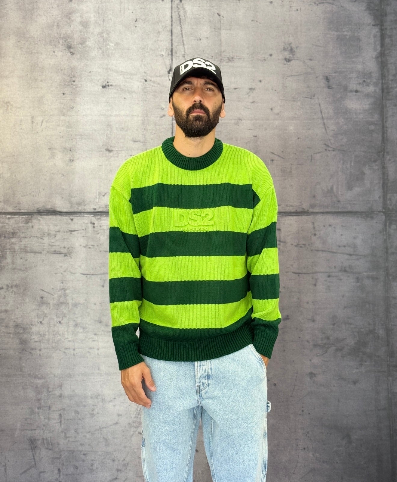 MAGLIONCINO A RIGHE - DS2 - ART. FW252119 - COL. VERDE