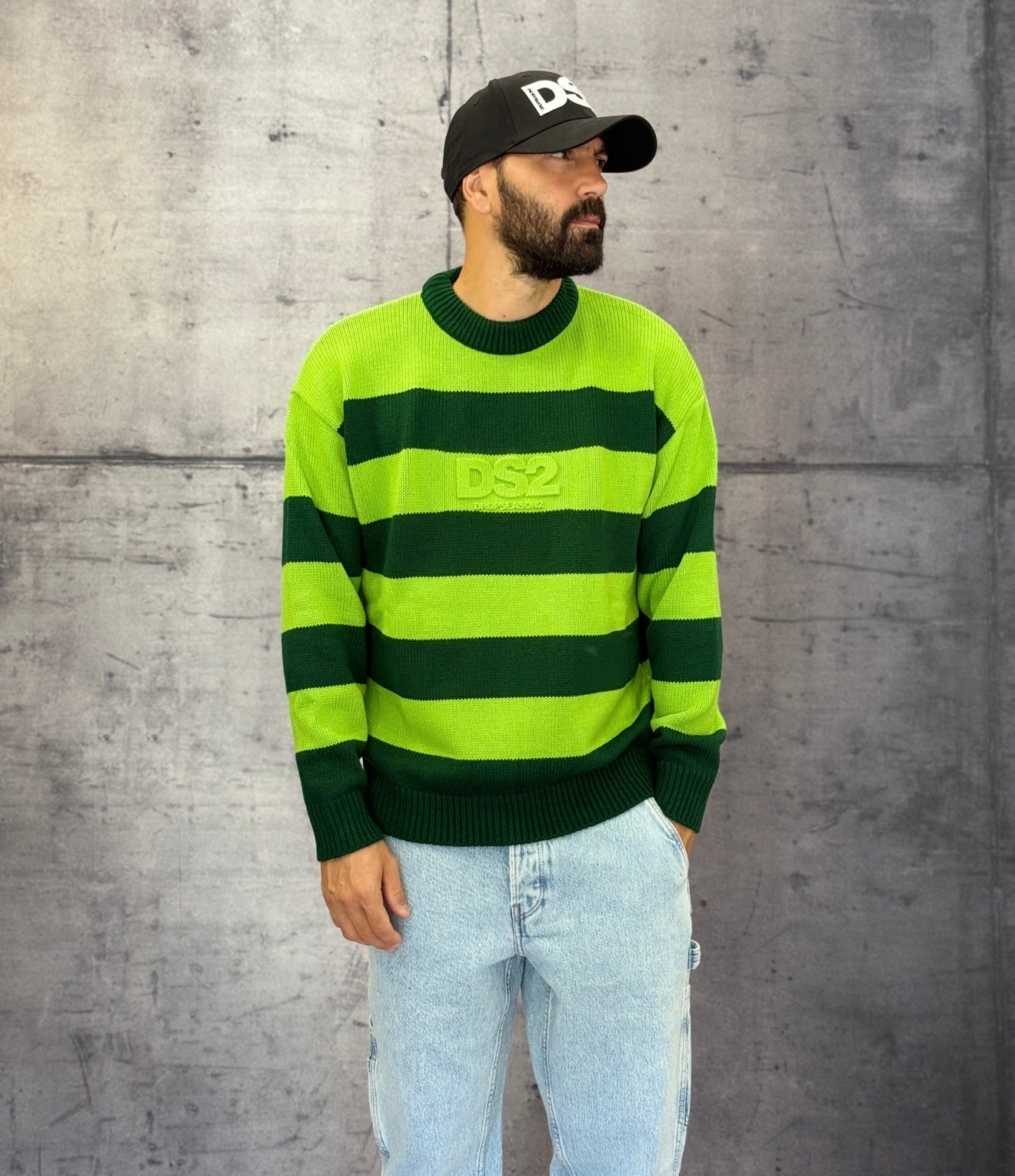 MAGLIONCINO A RIGHE - DS2 - ART. FW252119 - COL. VERDE
