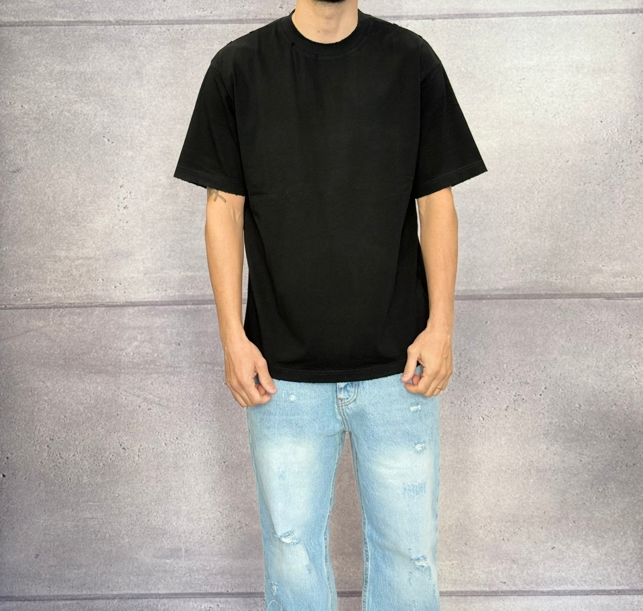 T-SHIRT COLLO TONDO CON ROTTURE - IMPERIAL - ART. T750232309 - COL. NERO