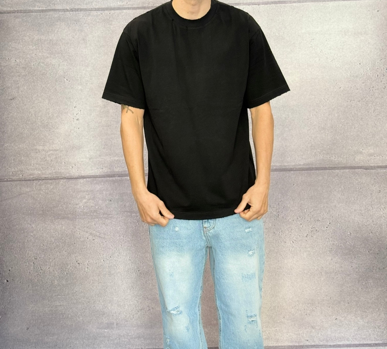 T-SHIRT COLLO TONDO CON ROTTURE - IMPERIAL - ART. T750232309 - COL. NERO