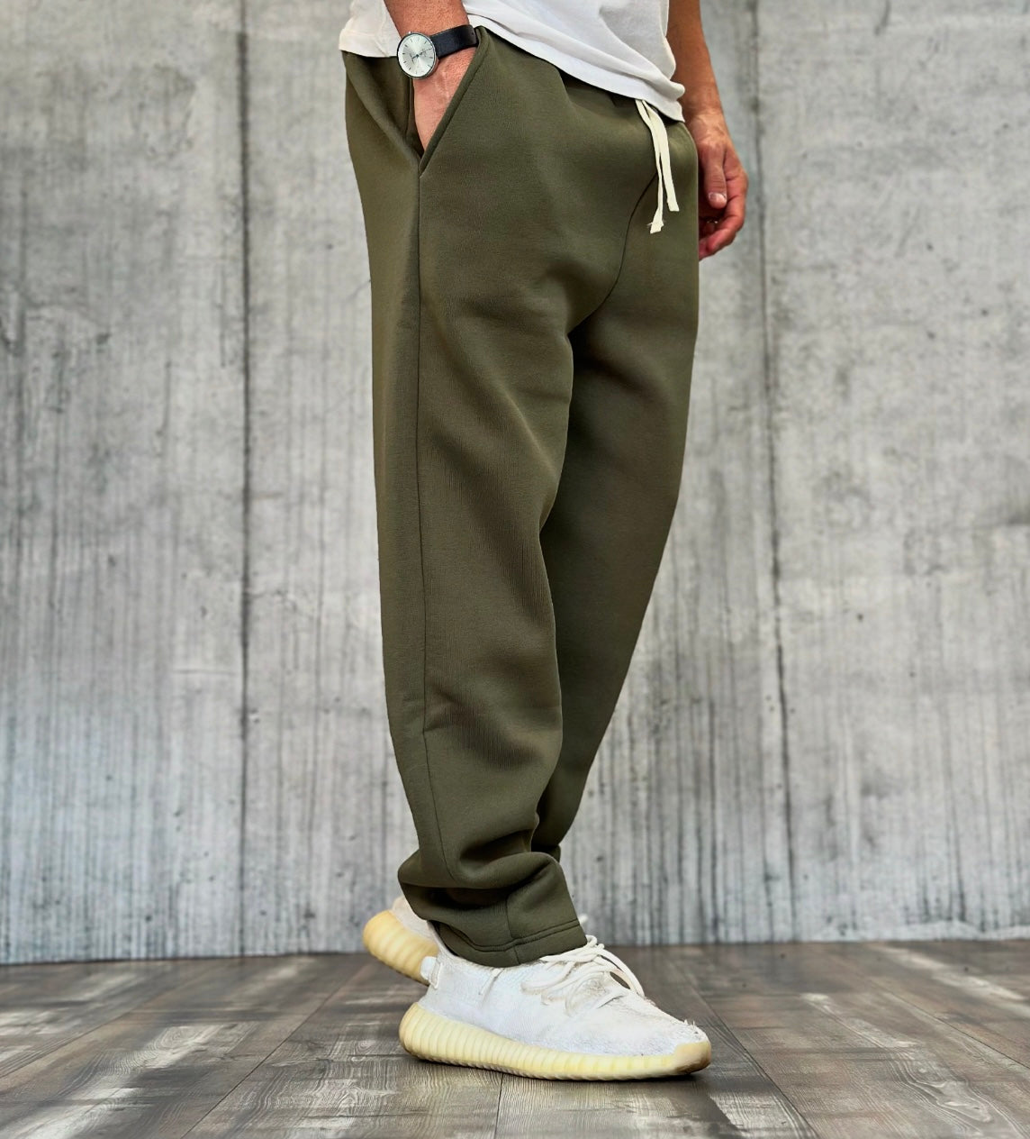 PANTALONE DI TUTA BASICO - HAMEN - ART. WINTER - COL. VERDE MILITARE