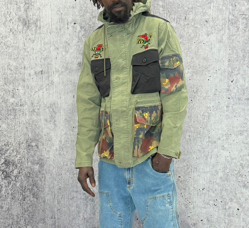 GIACCA CON CAPPUCCIO + PATCH - BERNA - ART. 25124330 - COL. VERDE MILITARE