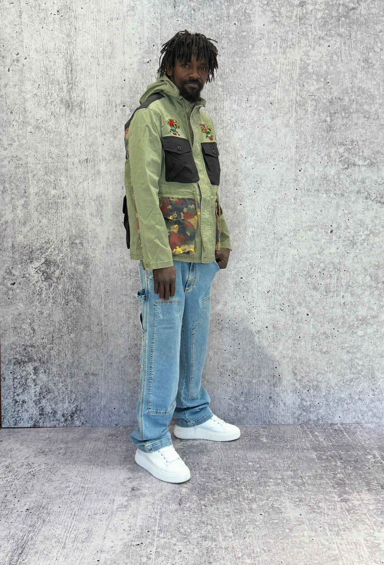 GIACCA CON CAPPUCCIO + PATCH - BERNA - ART. 25124330 - COL. VERDE MILITARE