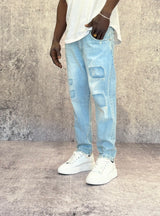 JEANS BLEACHED CON ROTTURE - BERNA - ART. 25104930 - COL. DENIM