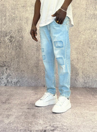 JEANS BLEACHED CON ROTTURE - BERNA - ART. 25104930 - COL. DENIM