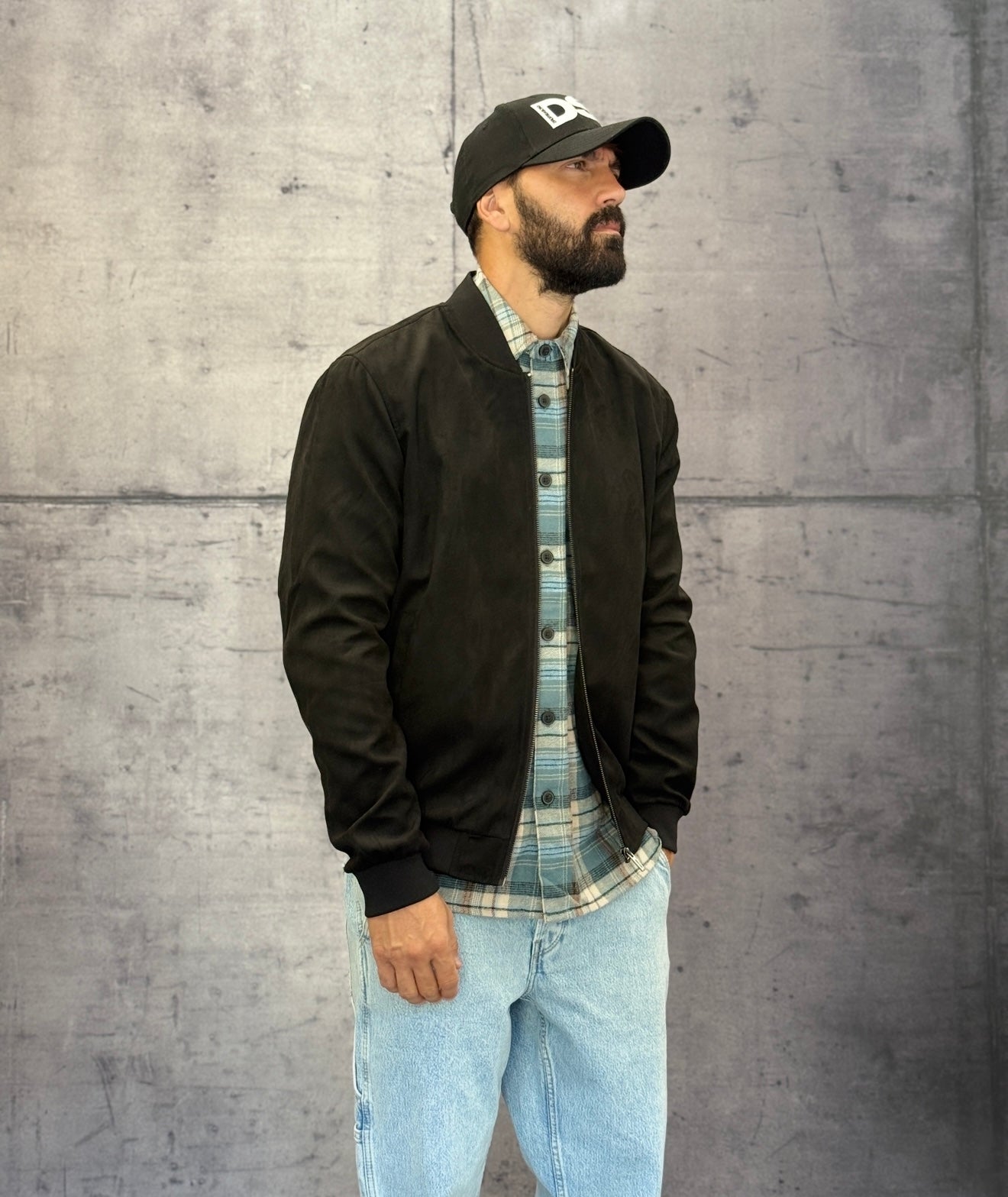 GIUBBINO BOMBER EFFETTO SCAMOSCIATO - ONLY&SONS - ART. 22027463 - COL. BLACK