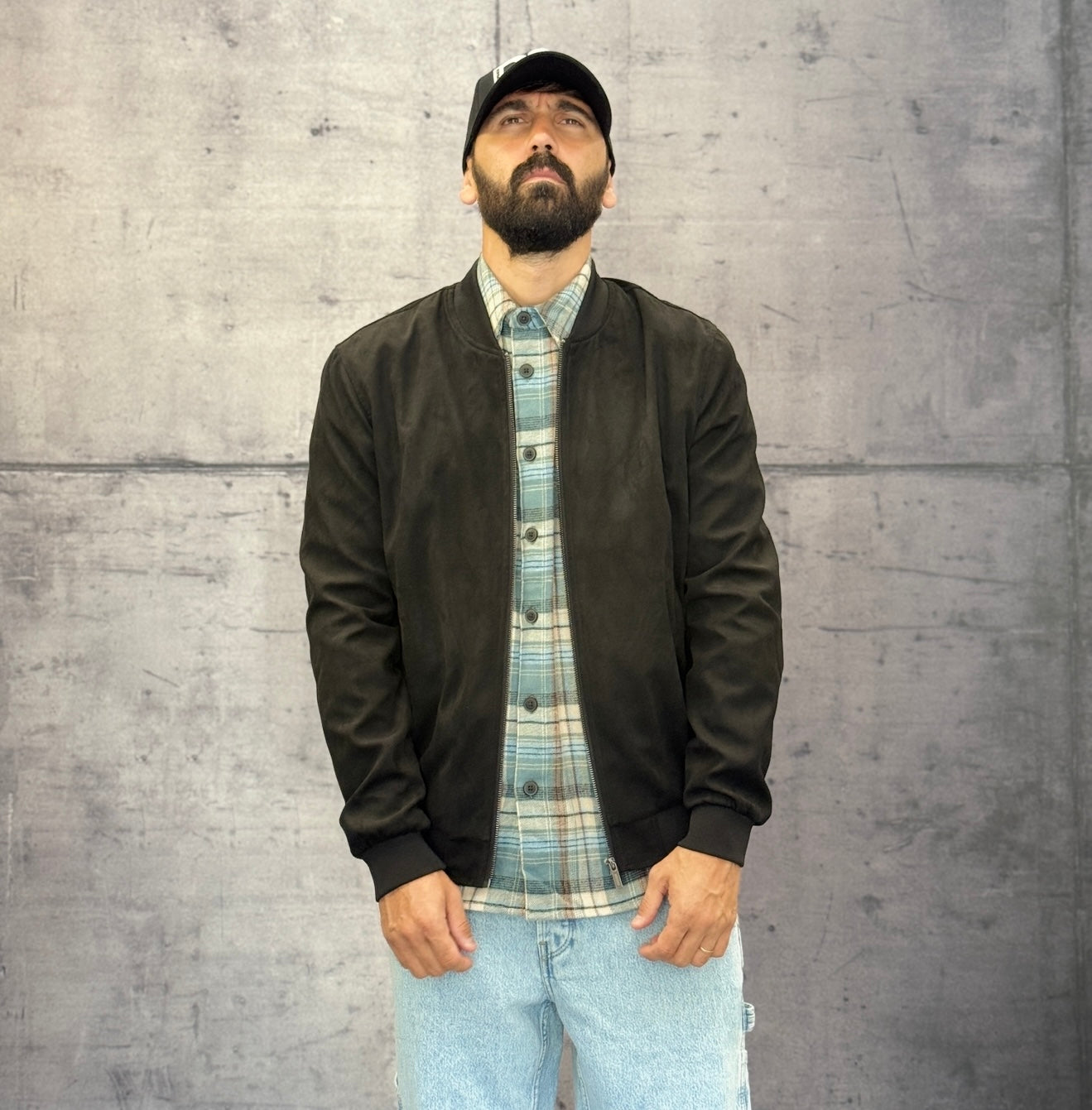 GIUBBINO BOMBER EFFETTO SCAMOSCIATO - ONLY&SONS - ART. 22027463 - COL. BLACK